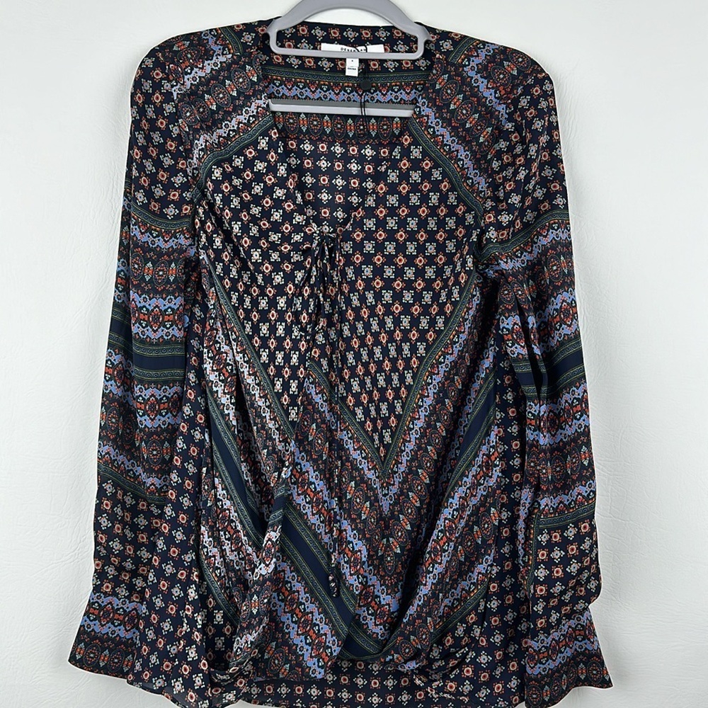 Derek Lam 10 Crosby 100% Silk Printed Blouse